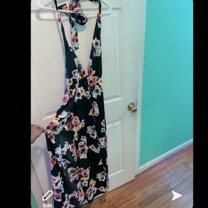 Floral halter dress